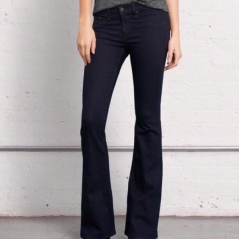 Rag & Bone Elephant Bell Flare Jeans Dark Wash in Midnight Blue size 26 - Picture 2 of 10